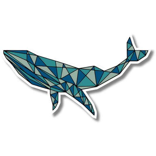 Geometric Whale Sticker